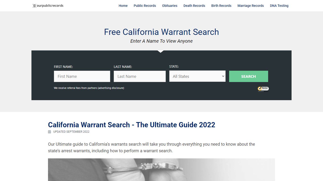 Free California Warrant Search - Enter A Name To View Anyone