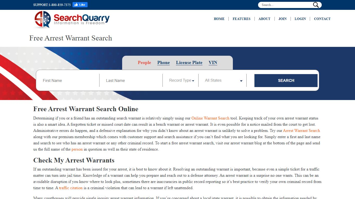 Free Arrest Warrant Search - SearchQuarry.com